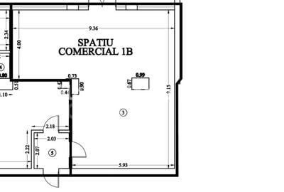 Spatiu Comercial 67 MP | City Nord Tunari | Front stradal 9,36M - 3