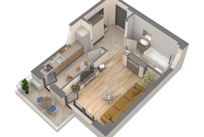Apartament 1 camera, bloc nou, Podu Ros, intabulat! - 4