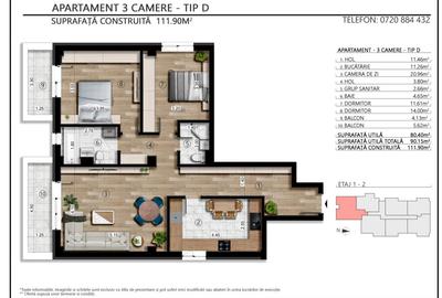 Apartament 2 cam. decomandat Direct Dezvoltator Tomis Plus / Palazu Mare - 10