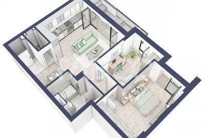 Apartament 63 mp utili 3 camere 2 bai gradina parter inalt Turnisor - 11
