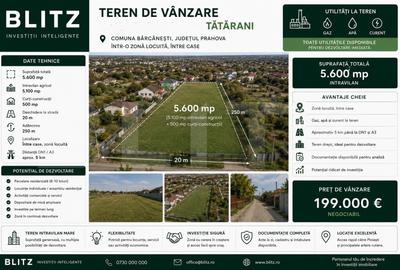 Teren Construcții intravilan de 5600 mp, în Bărcănești