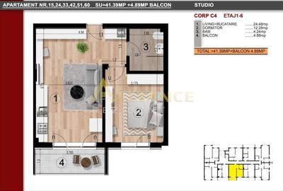 Apartament cu 2 camere | Studio | 46 mp - Metrou Berceni - 8