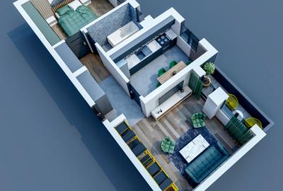 Apartament cu 2 camere decomandat în Vișani