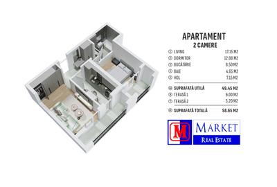 Apartament 2 camere decomandat / 2 balcoane - Metrou Berceni (1,7 km)