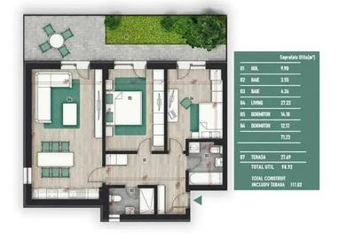 3 camere cu gradina 2 bai | loc de parcare | 8 min N.Teclu | FINALIZAT - 5