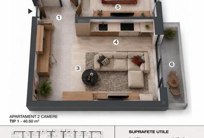 Apartament 2 camere cu grădină proprie 45 mp | Complex nou - Șos. Alexandriei - 4