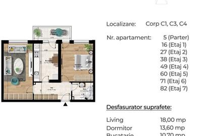 Apartament cu 2 camere decomandat în Nord-Vest