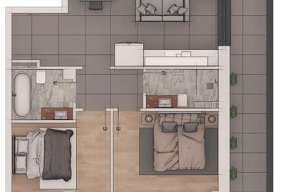 Apartament cu 3 camere semidecomandat în Florești