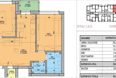 Apartament cu 3 camere semidecomandat în Central