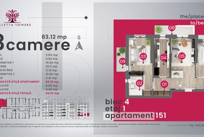 Apartament cu 3 camere decomandat în Central