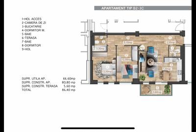 Vand apartament 3 camere | Proprietar - 13