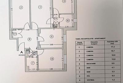 Apartament cu 4 camere semidecomandat în Teiul Doamnei