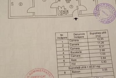 Apartament cu 3 camere semidecomandat în Micro 17