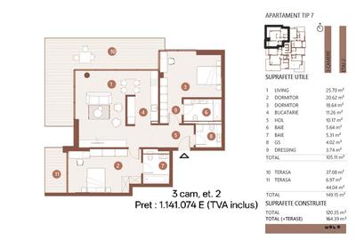 3 camere tip duplex | Terasa 20 mp | Floreasca | Cladire noua 2026 | Premium - 13