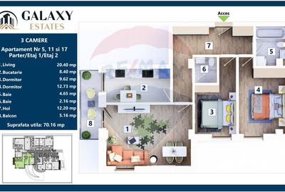 COMISION 0% Apartament 3 camere/ Tractorul / Galaxy Estates - 2
