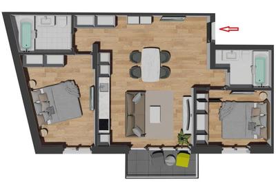Apartament 3 camere finalizat, 69 mp cu balcon 4 mp, zona Vivo - 11