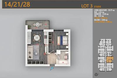 Apartament 2 camere tip studio | Balcon | Incalzire Pardoseala | Th. Pallady - 3