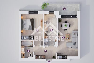 Apartament modern 2 camere cu terasa si incalzire in pardoseala - 2