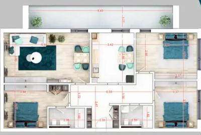 Apartament 4 Camere Premium Metrou Teclu - Scoala - 2