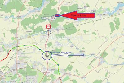 Teren 9Ha -> 16Ha Ha Intravilan , Exit A3 Snagov Ghermanesti Bucuresti-Ploiesti - 10