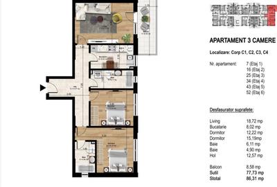 Vanzare 3 Camere Bloc Nou Popesti Leordeni- Confort City-Trend Residence - 1