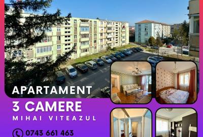 Apartament cu 3 camere semidecomandat, mobilat în Mihai Viteazul