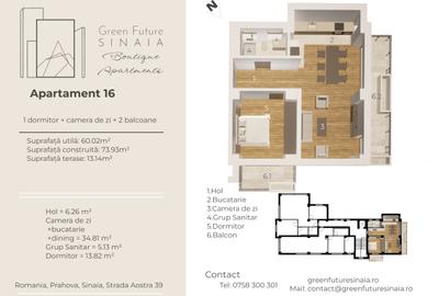 Apartament de 2 camere Centrul Orasului Sinaia - 1
