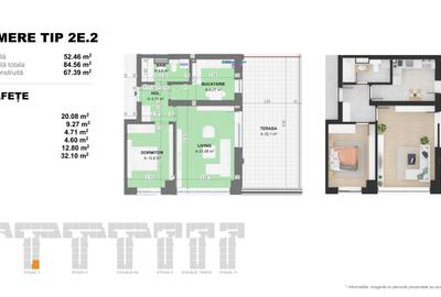 Apartament 2 Camere TIP 2E2 in Complex Doi Cocosi Residence - 2
