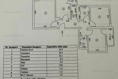 Apartament 3 camere, confort 1, Progresu, etaj 3 - 16