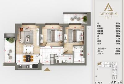 Apartament 3 Camere în Ansamblu Rezidențial Nou | Finisaje de Lux | Comision 0% - 2