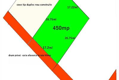 Teren intravilan 519mp(450+69 cota drum),zona rezidentiala ,utilitati!