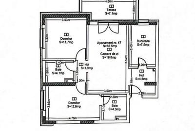 Apartament 3 camere, 66,5mp, parcare, et 6, Park Lake - 11