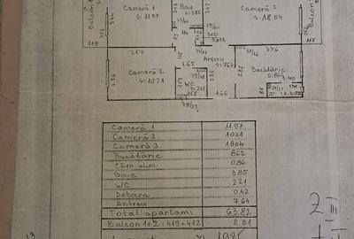 Apartament 3 camere pe Mureșului la etajul 3, 2 parcări, 2 băi - 1