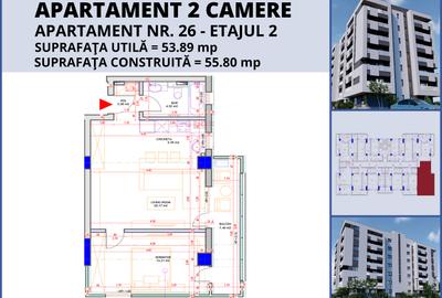 Apartament cu 2 camere decomandat în Central