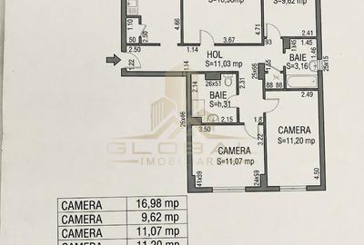 4 camere ,decomandat, 80 mp, balcon, lift Nou, str.Alle Padin Manastur - 14