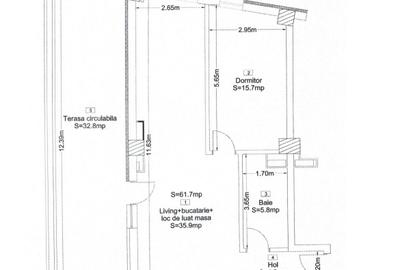 Apartament 2 camere, 62 mp, terasa 33mp, bloc nou, zona Corneliu Coposu - 1