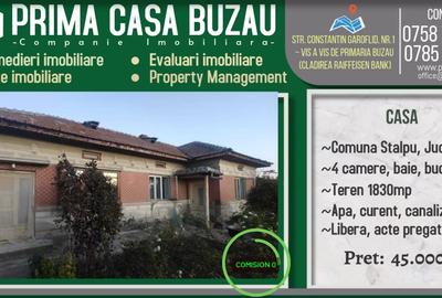 Casa in comuna Stalpu ~ 5 camere ~ teren 1830mp ~ Pret: 45.000€