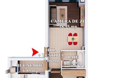 Apartament cu 2 camere decomandat în Nord