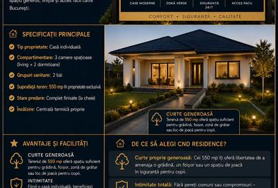 Vanzare Casa Individuala -110 mp  teren 550 mp- Tartasesti- 20 minute Bucuresti - 2