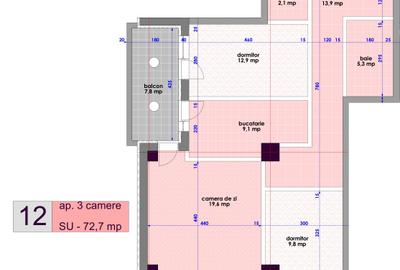Apartament 3 camere, 2 bai, 81 mp NICOLINA - Pizza Nico, TVA INCLUS - 7