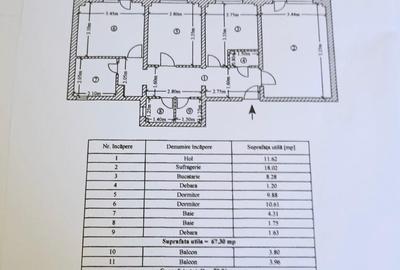 Apartament cu 3 camere decomandat în Militari