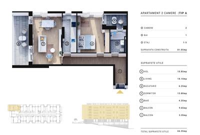 Apartament cu 2 camere decomandat în Vitan