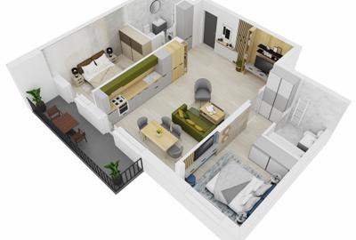 Apartament 3 camere 66,66 mp + balcon 9 mp Cartier Doamna Stanca - intabulat - 4