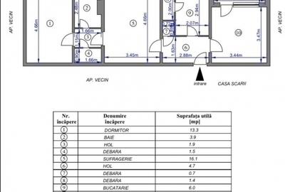 PODU ROS - CANTEMIR - 3 CAMERE 67MP ETAJ 1 - RENOVAT - FARA RISC SEISMIC - LIBER - 11