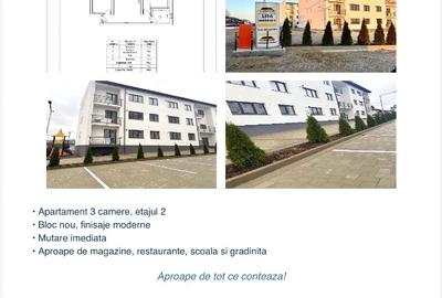 Apartament cu 3 camere semidecomandat în Ipotești