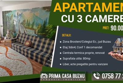 Apartament cu 3 camere confort 1 dec sporit ~ etaj intermediar