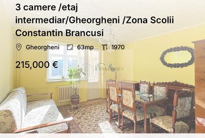 Apartament cu 3 camere decomandat, mobilat în Gheorgheni