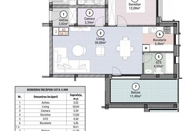Apartament 2 camere de vânzare – Moșnița Nouă -Bloc nou- 577 - 10