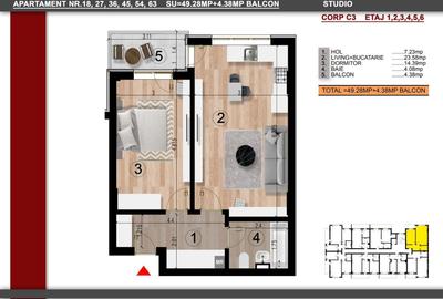 Apartament cu 2 camere decomandat în Nord-Vest