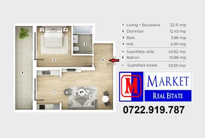 Apartament 2 camere (tip studio) - Metrou Berceni (400 metri) - 1